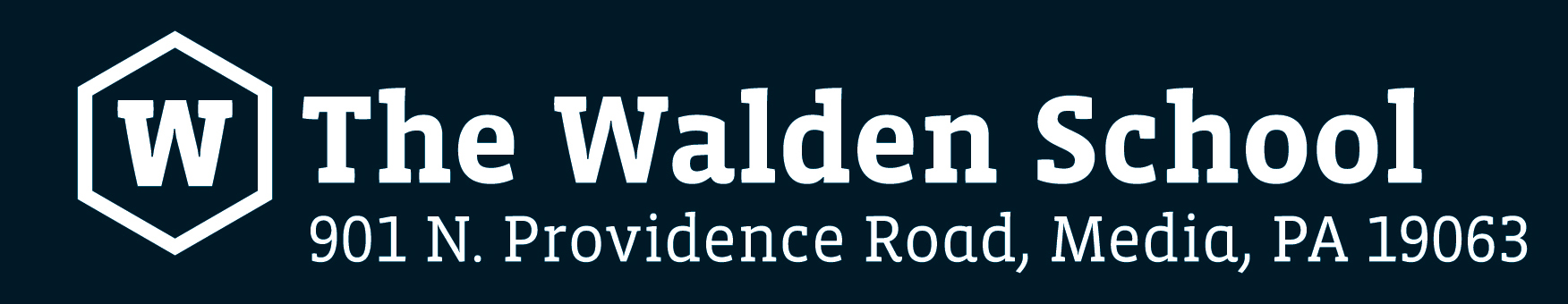 the walden school navy logo with hexagon